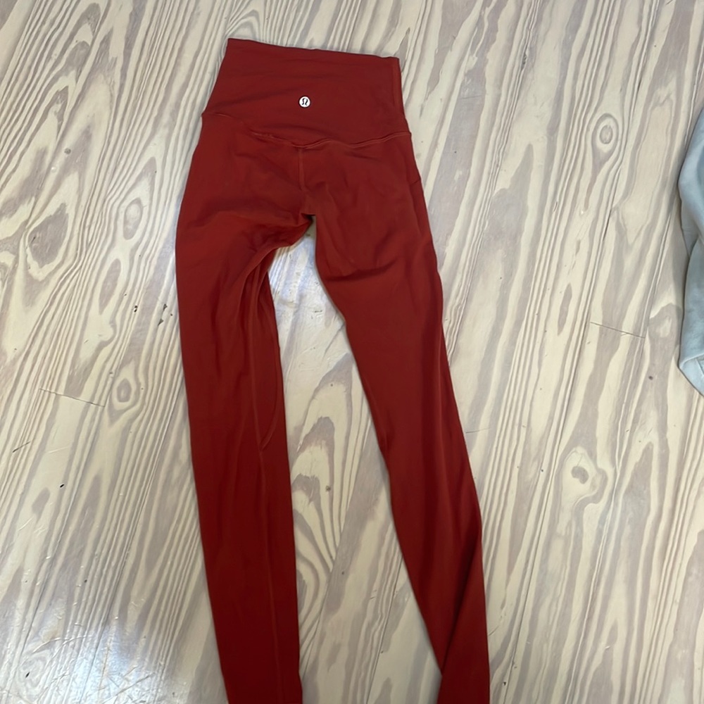orange lululemon align leggings 28’ size 0
